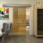 Glasschiebetür ECO-LINE - Fineprint Modell 141 Gold auf Grauglas Glasschiebetür ECO-LINE - Fineprint Modell 141 Gold auf Grauglas