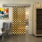Glasschiebetür ECO-LINE - Fineprint Modell 142 Gold auf Grauglas Glasschiebetür ECO-LINE - Fineprint Modell 142 Gold auf Grauglas
