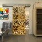 Glasschiebetür ECO-LINE - Fineprint Modell 145 Gold auf Grauglas Glasschiebetür ECO-LINE - Fineprint Modell 145 Gold auf Grauglas