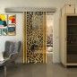Glasschiebetür ECO-LINE - Fineprint Modell 154 Gold auf Grauglas Glasschiebetür ECO-LINE - Fineprint Modell 154 Gold auf Grauglas