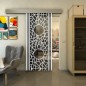 Glasschiebetür ECO-LINE - Fineprint Modell 154 Weiss auf Grauglas