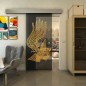 Glasschiebetür ECO-LINE - Fineprint Modell 157 Gold auf Grauglas Glasschiebetür ECO-LINE - Fineprint Modell 157 Gold auf Grauglas