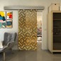 Glasschiebetür ECO-LINE - Fineprint Modell 160 Gold auf Grauglas Glasschiebetür ECO-LINE - Fineprint Modell 160 Gold auf Grauglas
