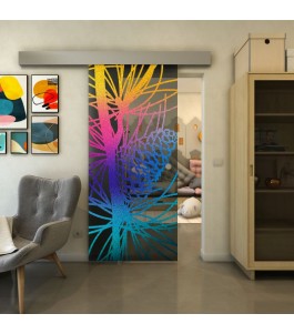 Glasschiebetür ECO-LINE - Fineprint Model 169 Verlauf auf Grauglas