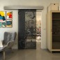 Glasschiebetür ECO-LINE - Fineprint Modell 171 Schwarz auf Grauglas Glasschiebetür ECO-LINE - Fineprint Modell 171 Schwarz auf Grauglas