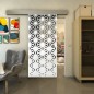 Glasschiebetür ECO-LINE - Fineprint Modell 187 Weiss auf Grauglas