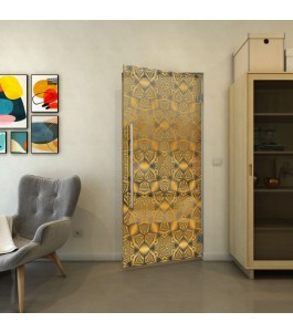 Pendeltür - Fineprint Model 005 Gold auf Grauglas