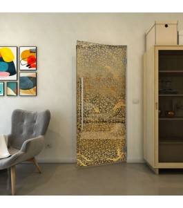 Pendeltür - Fineprint Model 008 Gold auf Grauglas
