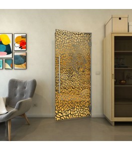 Pendeltür - Fineprint Model 016 Gold auf Grauglas