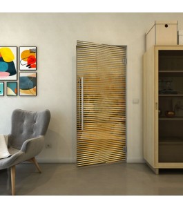 Pendeltür - Fineprint Model 022 Gold auf Grauglas
