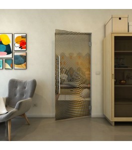 Pendeltür - Fineprint Model 027 Gold auf Grauglas