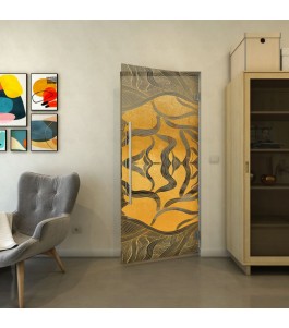Pendeltür - Fineprint Model 031 Gold auf Grauglas