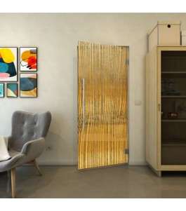 Pendeltür - Fineprint Model 032 Gold auf Grauglas
