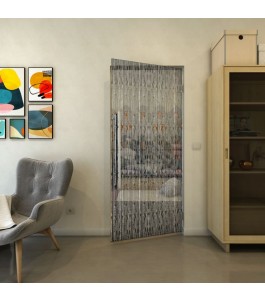 Pendeltür - Fineprint Model 035 Weiss auf Grauglas