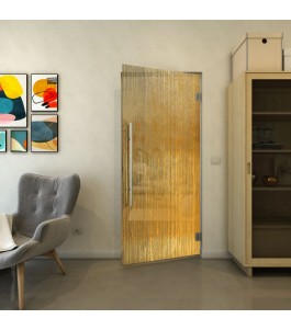 Pendeltür - Fineprint Model 050 Gold auf Grauglas