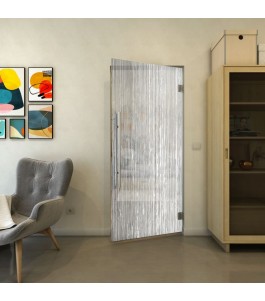 Pendeltür - Fineprint Model 050 Weiss auf Grauglas