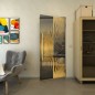 Pendeltür - Fineprint Modell 059 Gold auf Grauglas Pendeltür - Fineprint Modell 059 Gold auf Grauglas