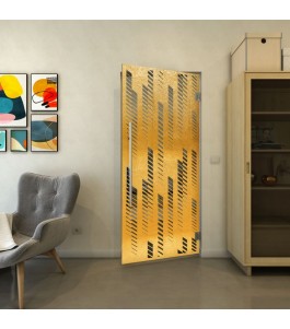 Pendeltür - Fineprint Model 067 Gold auf Grauglas