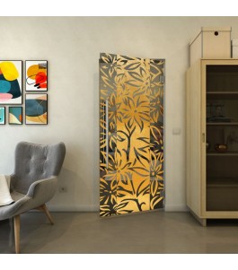 Pendeltür - Fineprint Model 094 Gold auf Grauglas