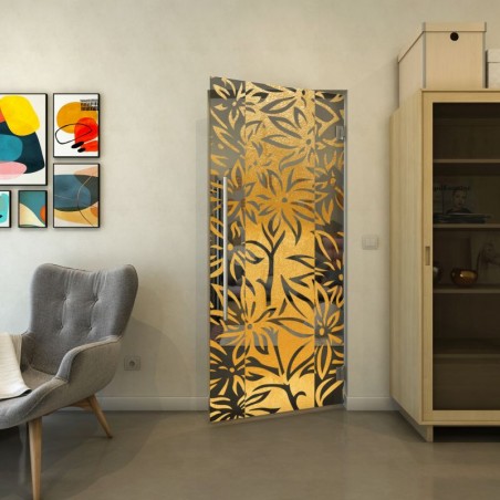 Pendeltür - Fineprint Model 094 Gold auf Grauglas