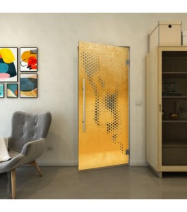 Pendeltür - Fineprint Model 120 Gold auf Grauglas
