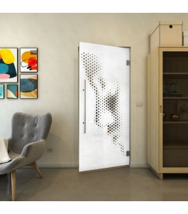 Pendeltür - Fineprint Model 120 Weiss auf Grauglas