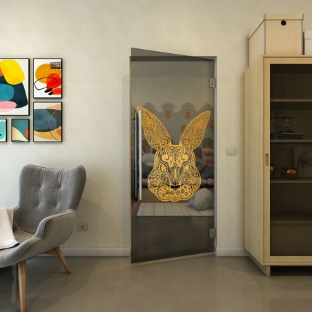 Pendeltür - Fineprint Model 121 Gold auf Grauglas