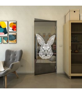 Pendeltür - Fineprint Model 121 Weiss auf Grauglas