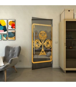 Pendeltür - Fineprint Model 135 Gold auf Grauglas