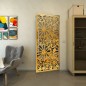 Pendeltür - Fineprint Modell 145 Gold auf Grauglas Pendeltür - Fineprint Modell 145 Gold auf Grauglas