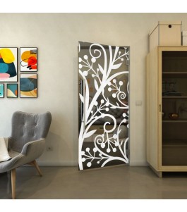 Pendeltür - Fineprint Model 146 Weiss auf Grauglas