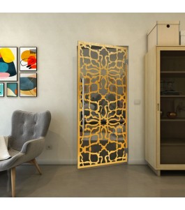 Pendeltür - Fineprint Model 150 Gold auf Grauglas