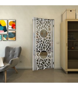 Pendeltür - Fineprint Model 154 Weiss auf Grauglas