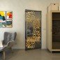 Pendeltür - Fineprint Modell 163 Gold auf Grauglas Pendeltür - Fineprint Modell 163 Gold auf Grauglas
