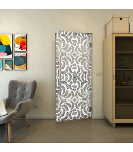 Pendeltür - Fineprint Model 164 Weiss auf Grauglas