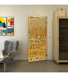 Pendeltür - Fineprint Model 168 Gold auf Grauglas