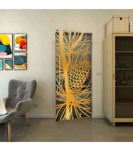Pendeltür - Fineprint Model 169 Gold auf Grauglas
