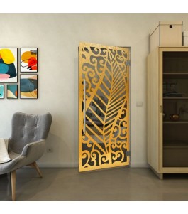 Pendeltür - Fineprint Model 173 Gold auf Grauglas