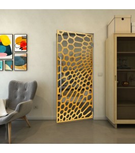 Pendeltür - Fineprint Model 186 Gold auf Grauglas