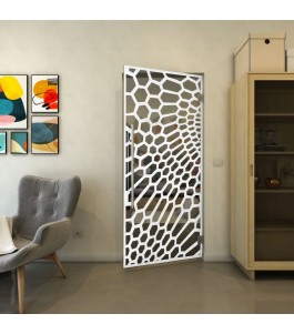 Pendeltür - Fineprint Model 186 Weiss auf Grauglas