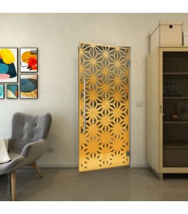 Pendeltür - Fineprint Model 187 Gold auf Grauglas