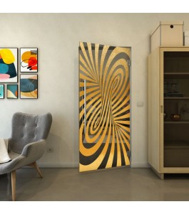 Pendeltür - Fineprint Model 189 Gold auf Grauglas
