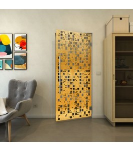 Pendeltür - Fineprint Model 190 Gold auf Grauglas