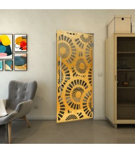 Pendeltür - Fineprint Model 191 Gold auf Grauglas