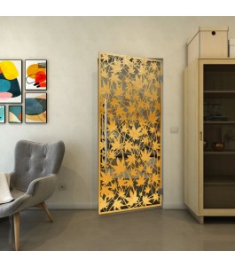 Pendeltür - Fineprint Model 192 Gold auf Grauglas