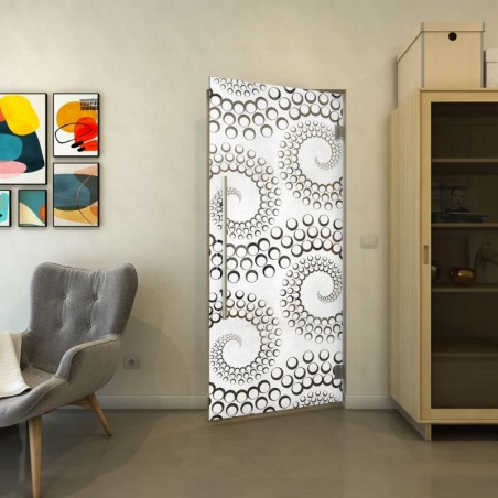 Pendeltür - Fineprint Model 198 Weiss auf Grauglas