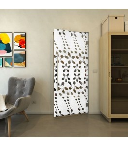 Pendeltür - Fineprint Model 203 Weiss auf Grauglas