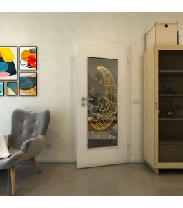 Lichtausschnitt - Fineprint Model 113 Gold auf Grauglas