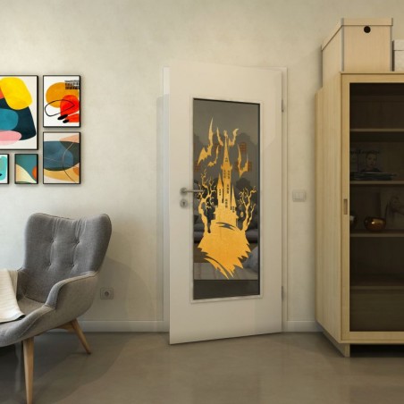 Lichtausschnitt - Fineprint Model 114 Gold auf Grauglas
