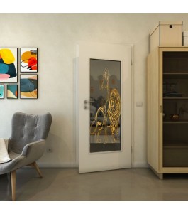 Lichtausschnitt - Fineprint Model 117 Gold auf Grauglas